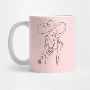 Modern Fashion illustration of a woman in a hat Mug